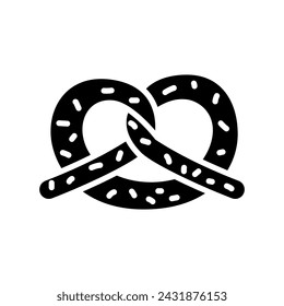 Brezel icon. Soft pretzel twisted knot bread. Vector illustration