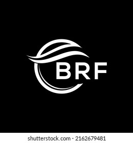 BRF letter logo design on black background. BRF creative circle letter logo concept. BRF letter design.
