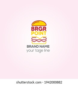 logotipo de vector BRGR, logotipo creativo de Fast food BRGR, diseño de identidad de café rápido, logotipo de restaurante,