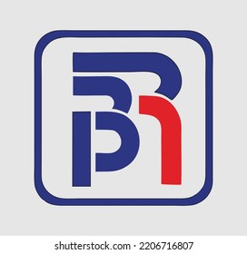 Diseño del logotipo BRI en colores azul y rojo en ilustrador, logotipo vectorial diseño de caligrafía estilo alfabético moderno para el logotipo