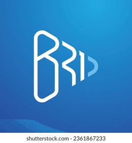 BRI logo design conceptual. BRI letter design vector. Creative logo design modern. Play music or video logo. Initial BRI logo company. Company name