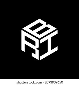 BRI Unique abstract geometric vector love letter logo design.