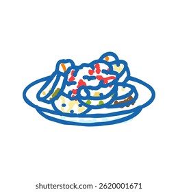 briam cozinha grega ícone doodle esboço vetor. sinal de cozinha grego briam. ilustração de símbolo isolado