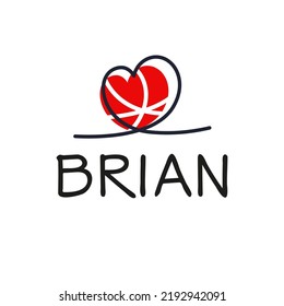 (Brian) Calligraphy name, Vector illustration.