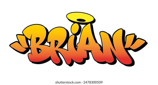 Brian name in graffiti style. Vector illustration.