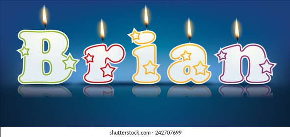 Brian Written Burning Candles Vector Illustration Stock Vector (Royalty ...