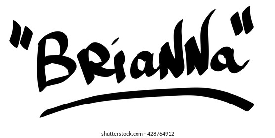 Brianna female name street art design. Graffiti tag Brianna. Vector art.