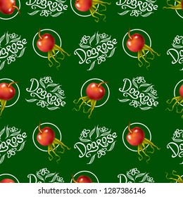 Рattern briar berries vector with inscription.