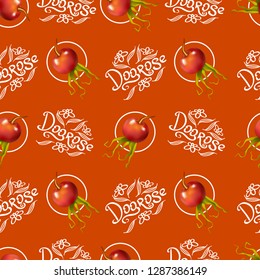 Рattern briar berries vector with inscription.
