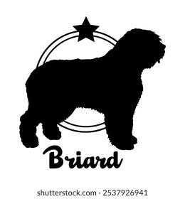 Briard perro silueta, perro, razas de perro, logotipo, Vector, silueta, diseño de logotipo, animal, ilustración, icono, signo, diseño, negro, símbolo, mascota