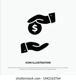 Bribe, Bribery, Bureaucracy, Corrupt solid Glyph Icon vector