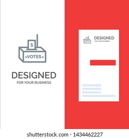 Bribe, Corruption, Election, Influence, Money Grey Logo Design and Business Card Template