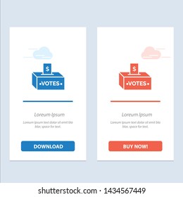 Bribe, Corruption, Election, Influence, Money  Blue and Red Download and Buy Now web Widget Card Template