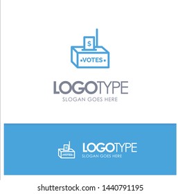 Bribe, Corruption, Election, Influence, Money Blue outLine Logo with place for tagline
