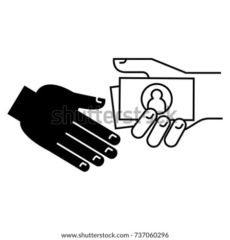 bribe - gratuity - pension icon, vector illustration, black sign on isolated background