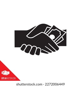 Icono de glifo vector de entrega de sobornos para Día contra la Corrupción