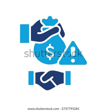 Bribe Handshake Icon Mixed Vector Illustration