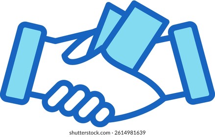 Bribe Icon Blue Vector Illustration