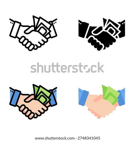 Bribe icon collection of various styles for design branding, print and digital media