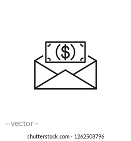 bribe icon, corruption line sign isolated on white background - editable stroke vector illustration eps10