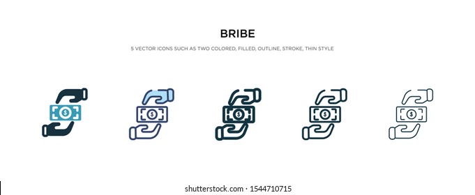 bribe icon in different style vector illustration. two colored and black bribe vector icons designed in filled, outline, line and stroke style can be used for web, mobile, ui