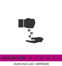 Bribe icon flat. Black pictogram on white background. Vector illustration symbol and bonus button