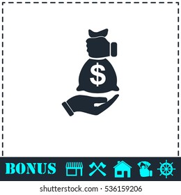 Bribe Icon Icon Flat. Simple Vector Symbol And Bonus Icon