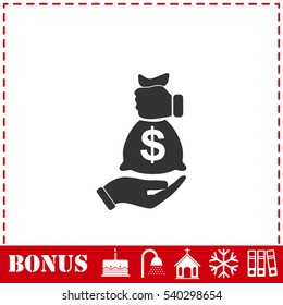 Bribe icon icon flat. Simple vector symbol and bonus icon