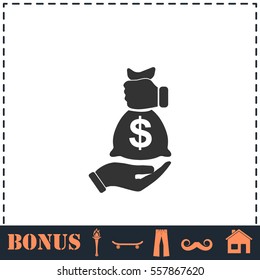 Bribe Icon Icon Flat. Simple Vector Symbol And Bonus Icon