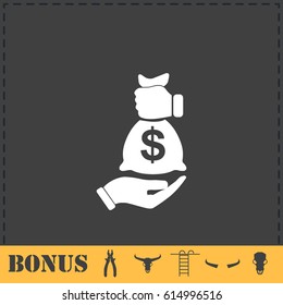 Bribe icon icon flat. Simple vector symbol and bonus icon