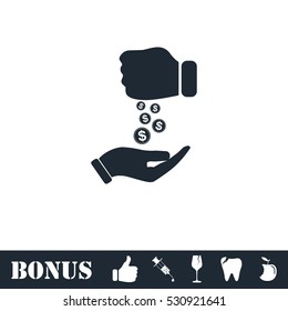 Bribe icon flat. Vector illustration symbol and bonus pictogram