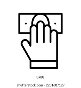 bribe icon. Line Art Style Design Isolated On White Background