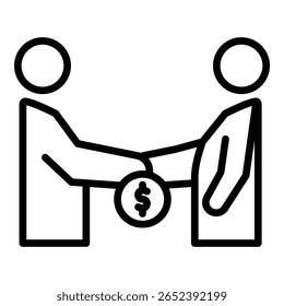 Bribe Icon Line Style For Various Design Purposes