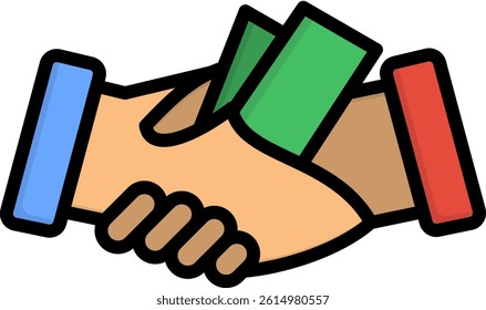 Bribe Icon Lineal Color Vector Illustration