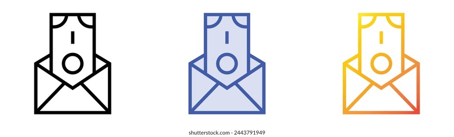 icono de soborno. Diseño de estilo de relleno lineal, azul y degradado aislado sobre fondo blanco