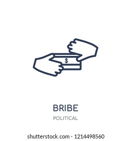 Bribe icon. Bribe linear symbol design from Political collection. Simple outline element vector illustration on white background.
