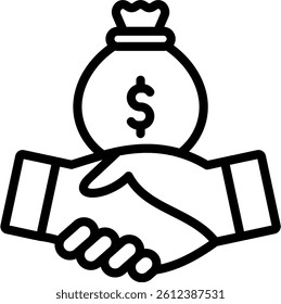 Bribe Icon Outline Vector Illustration