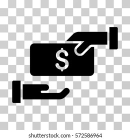 Bribe icon. Vector illustration style is flat iconic symbol, black color, transparent background. Designed for web and software interfaces.