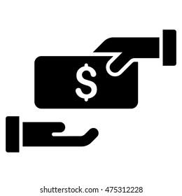 Bribe icon. Vector style is flat iconic symbol with rounded angles, black color, white background.