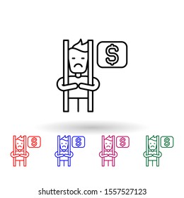Bribe, jail multi color icon. Simple thin line, outline vector of corruption icons for ui and ux, website or mobile application