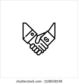 Bribe Line Icon, Vector Template