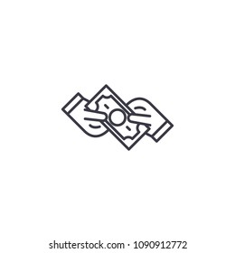 Bribe linear icon concept. Bribe line vector sign, symbol, illustration.