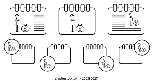 Bribe, man, money vector icon in calender set illustration for ui and ux, website or mobile application