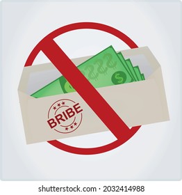 Bribe. Money in envelope. icon. vector