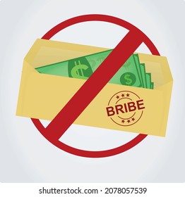 Bribe. Money in envelope. icon. vector