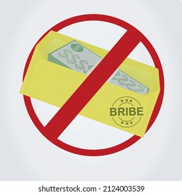 Bribe. Geld im Umschlag. Icon. Vektorgrafik