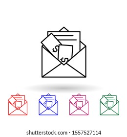 Bribe, money, envelope multi color icon. Simple thin line, outline vector of corruption icons for ui and ux, website or mobile application