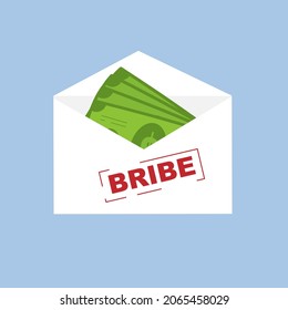 Bribe money in an envelope with a red stamp