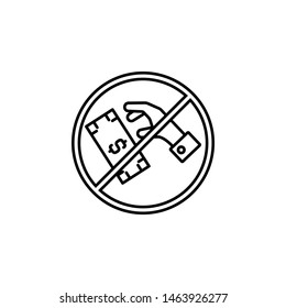 Bribe, money, hand icon. Element of corruption icon. Thin line icon for website design and development, app development. Premium icon