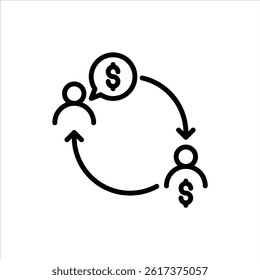 Bribe outline icon. corruption black line illustration.
